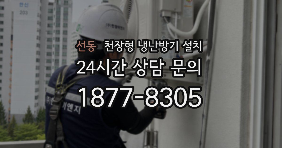 선동 천장형 냉난방기 설치