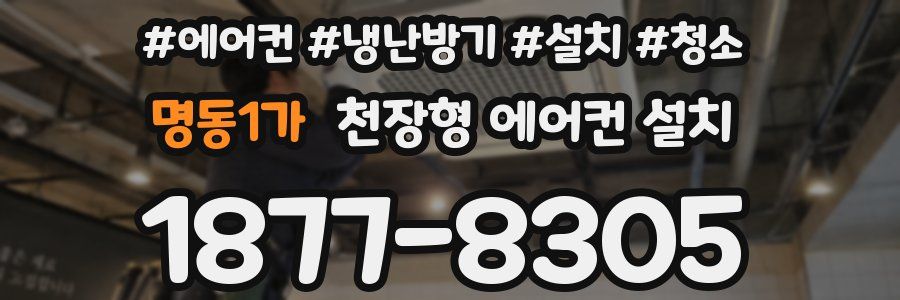 명동1가 천장형 에어컨 설치