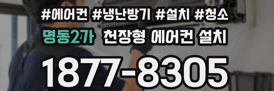 명동2가 천장형 에어컨 설치