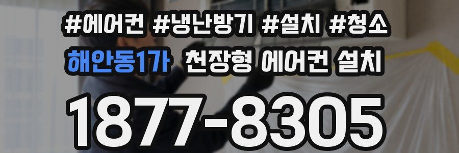 해안동1가 천장형 에어컨 설치