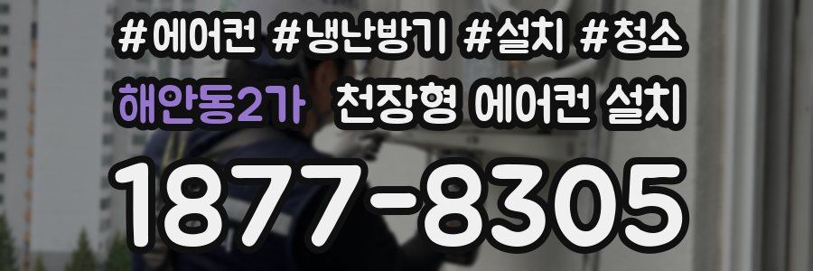 해안동2가 천장형 에어컨 설치