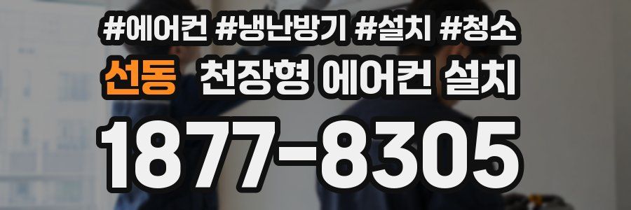 선동 천장형 에어컨 설치