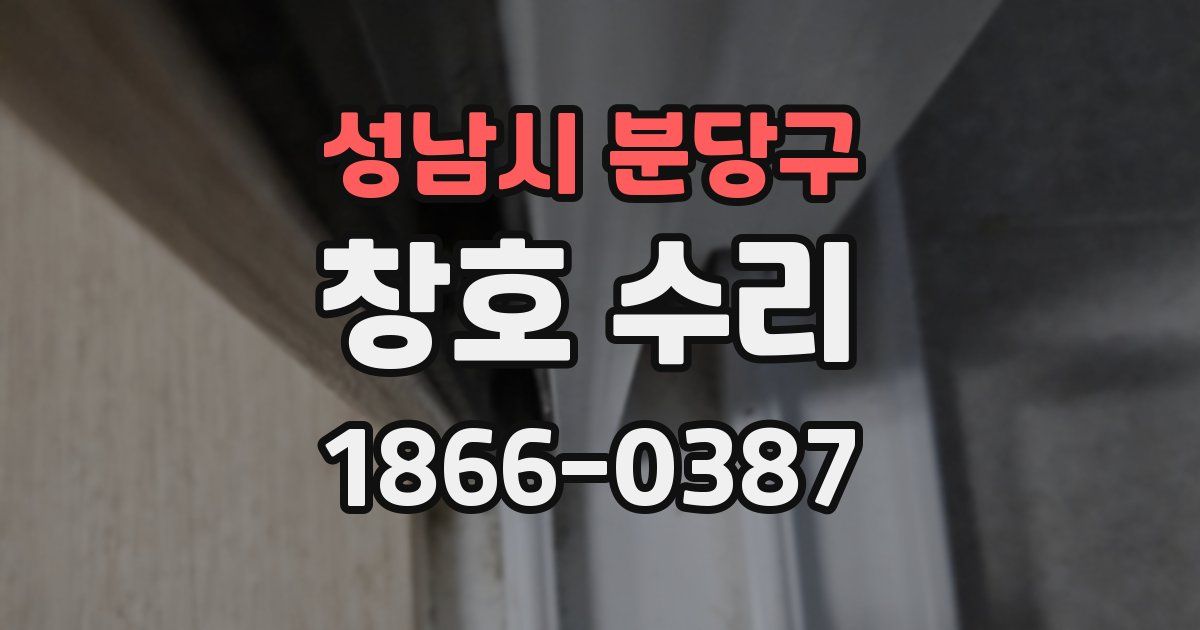 성남시 분당구 창호 수리