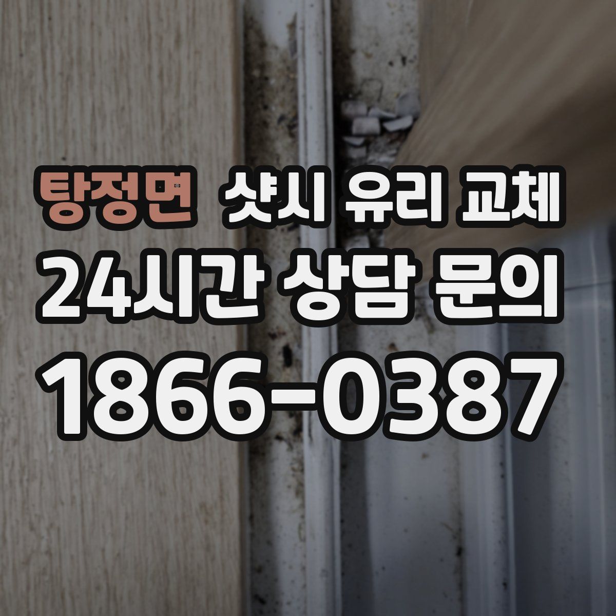 탕정면 샷시 유리 교체