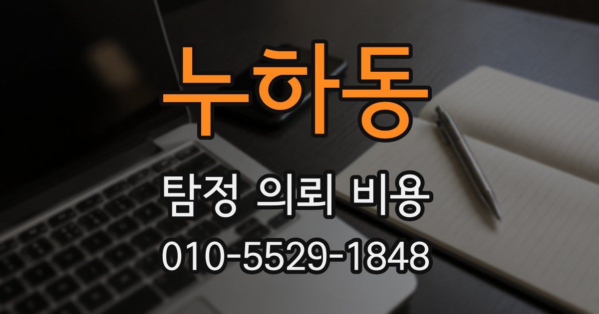 누하동 탐정 의뢰 비용