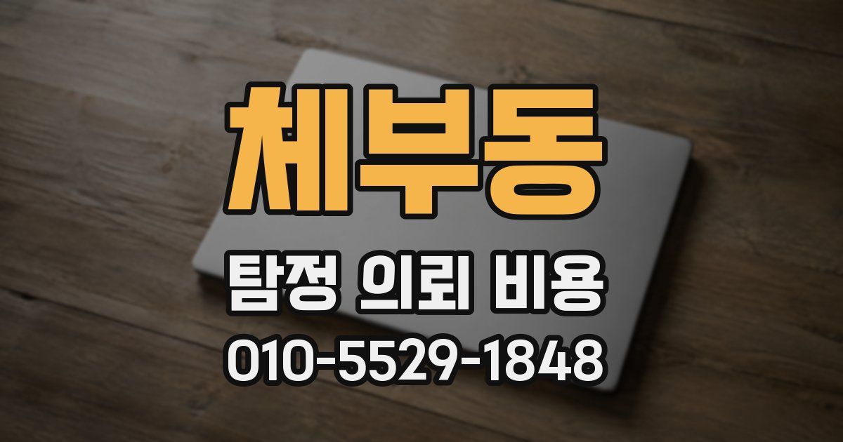 체부동 탐정 의뢰 비용