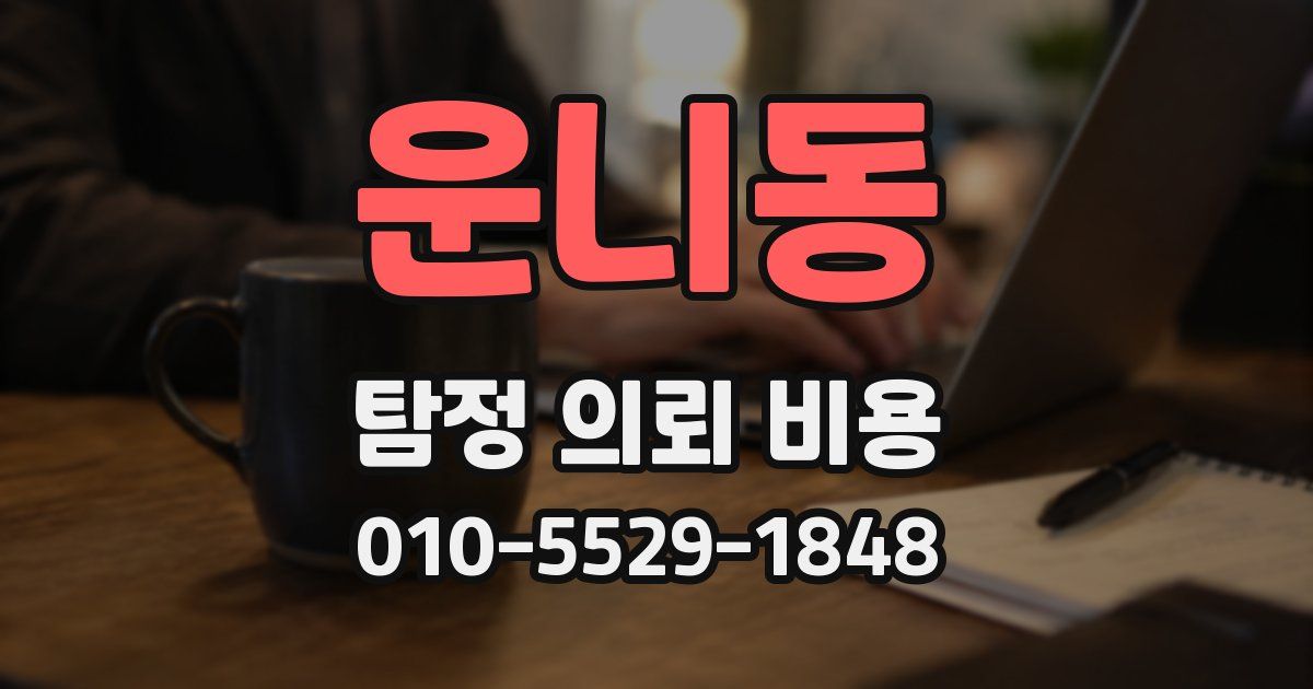 운니동 탐정 의뢰 비용
