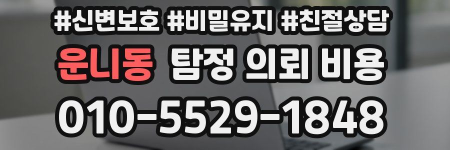 운니동 탐정 의뢰 비용