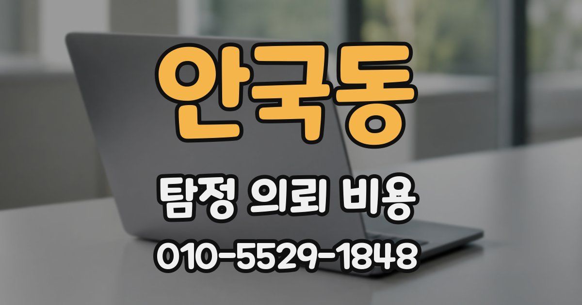 안국동 탐정 의뢰 비용