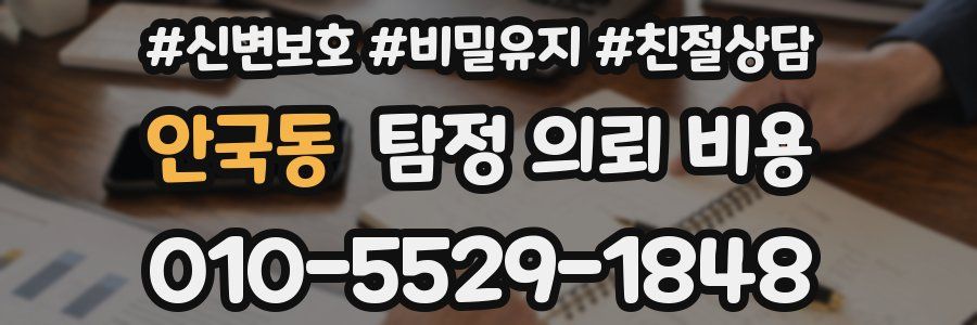 안국동 탐정 의뢰 비용