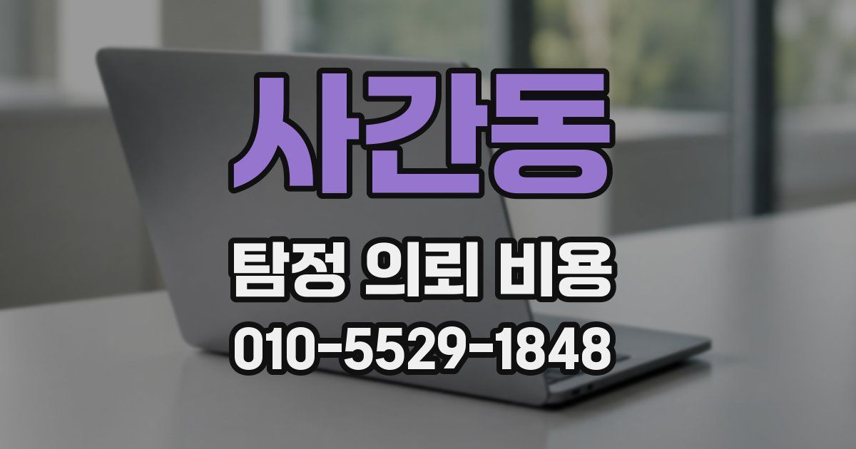 사간동 탐정 의뢰 비용