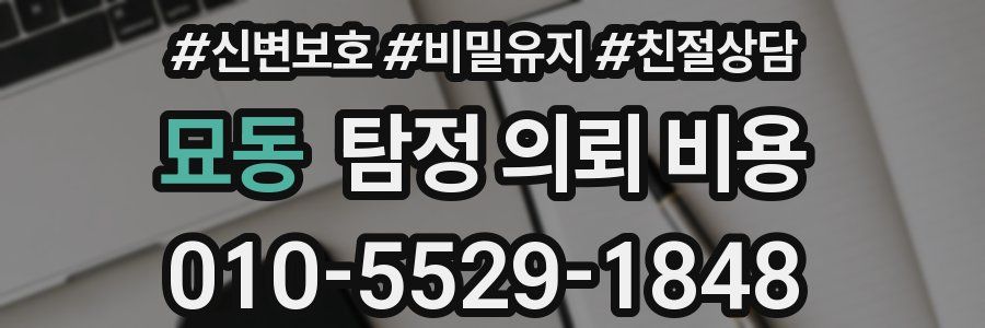 묘동 탐정 의뢰 비용
