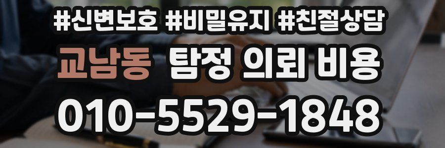 교남동 탐정 의뢰 비용