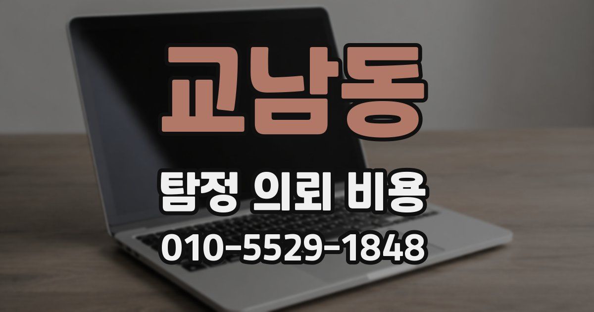교남동 탐정 의뢰 비용