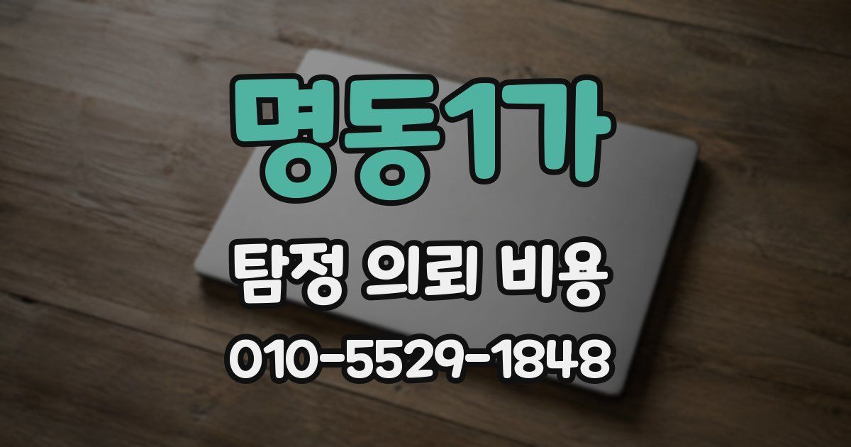 명동1가 탐정 의뢰 비용