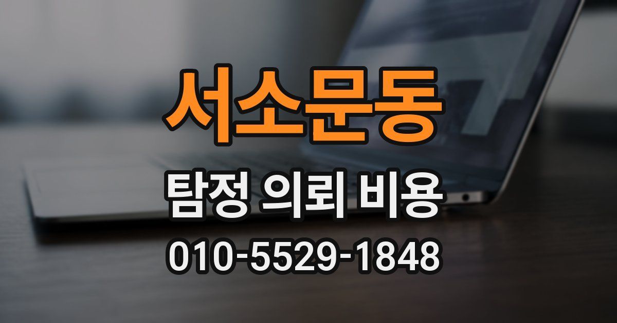 서소문동 탐정 의뢰 비용