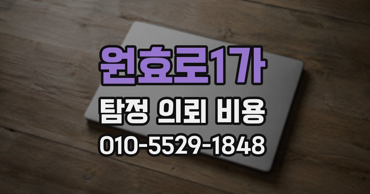 원효로1가 탐정 의뢰 비용