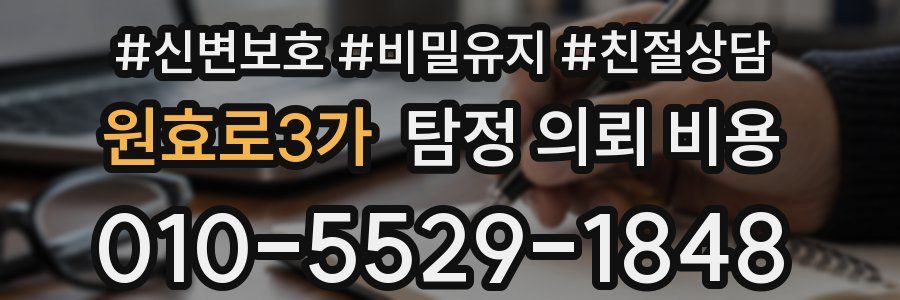 원효로3가 탐정 의뢰 비용