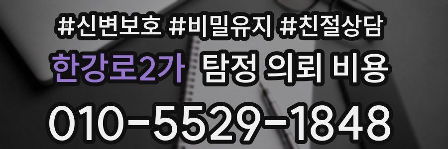 한강로2가 탐정 의뢰 비용