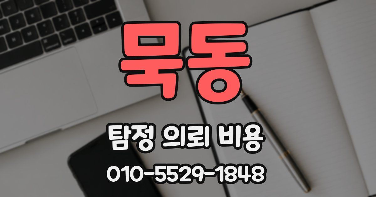 묵동 탐정 의뢰 비용