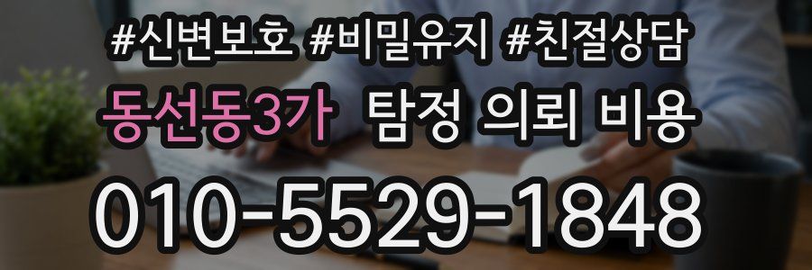 동선동3가 탐정 의뢰 비용