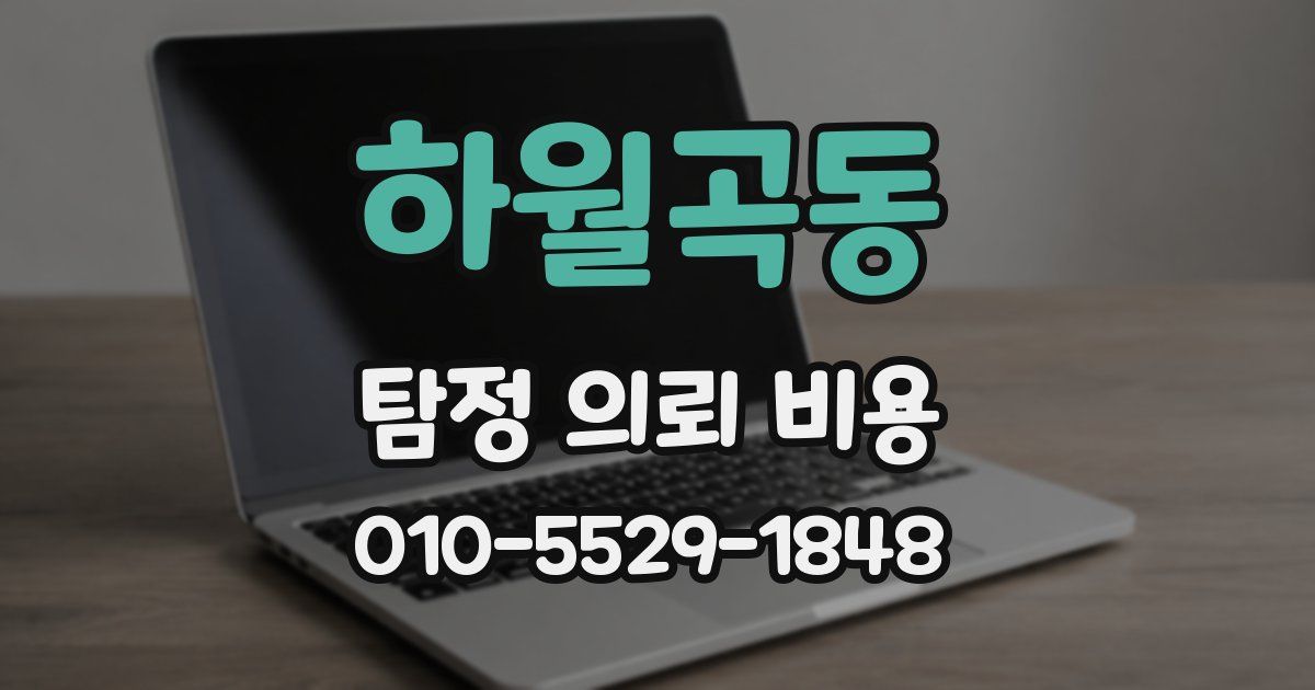 하월곡동 탐정 의뢰 비용