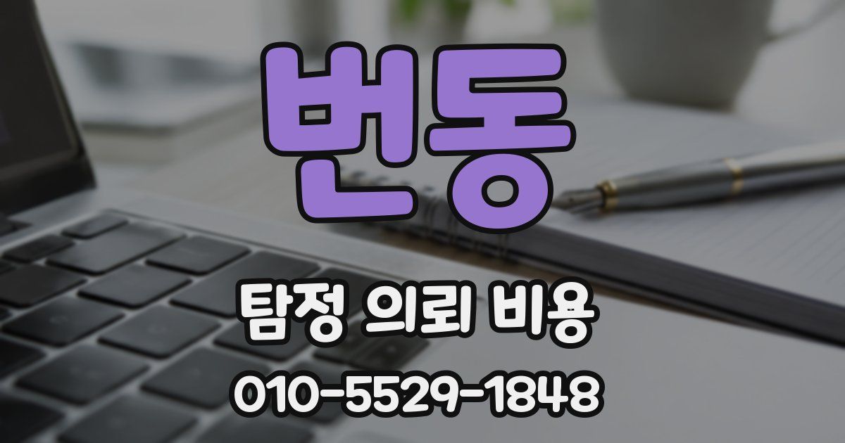 번동 탐정 의뢰 비용