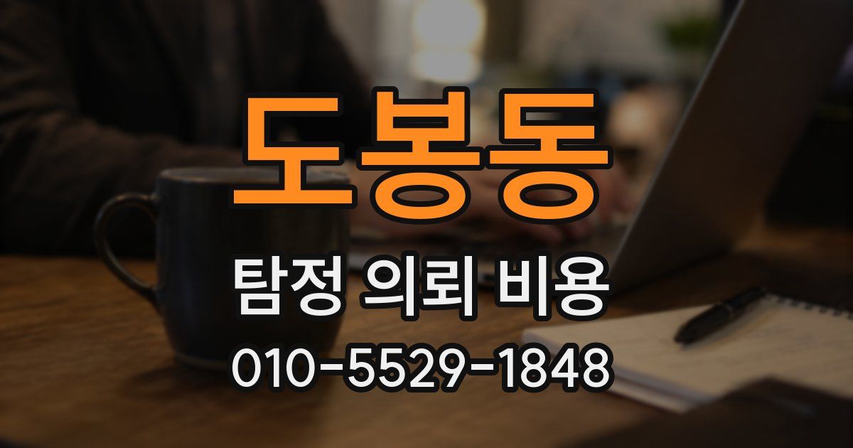 도봉동 탐정 의뢰 비용
