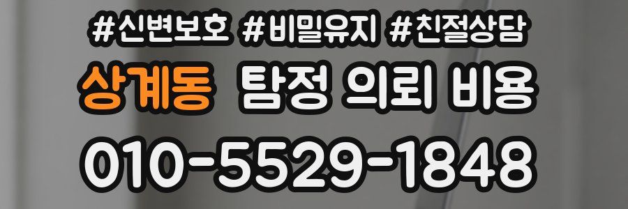 상계동 탐정 의뢰 비용