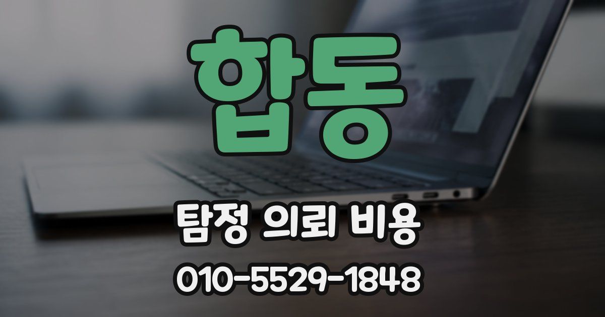 합동 탐정 의뢰 비용