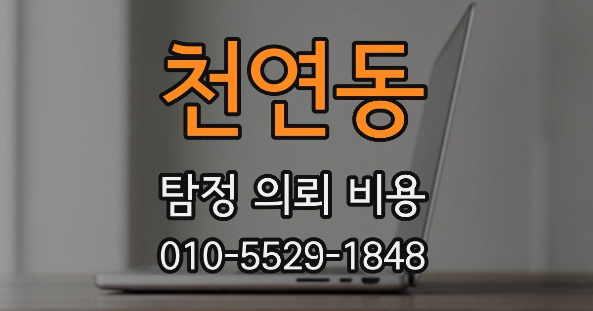 천연동 탐정 의뢰 비용