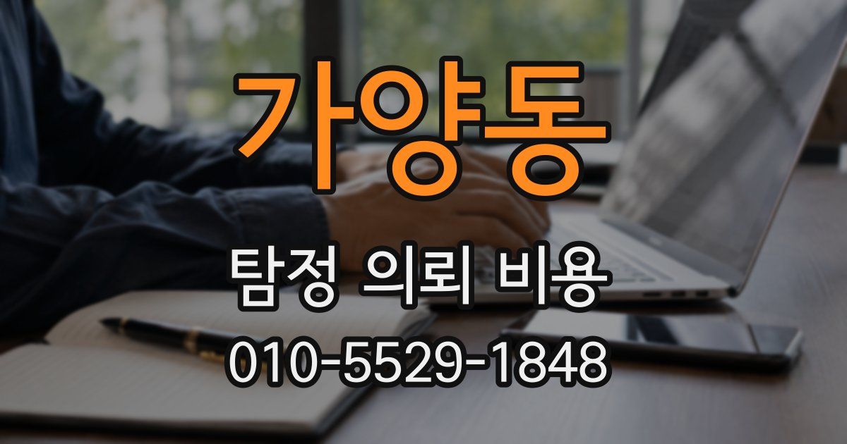 가양동 탐정 의뢰 비용