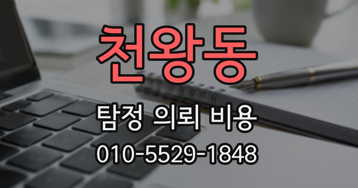 천왕동 탐정 의뢰 비용