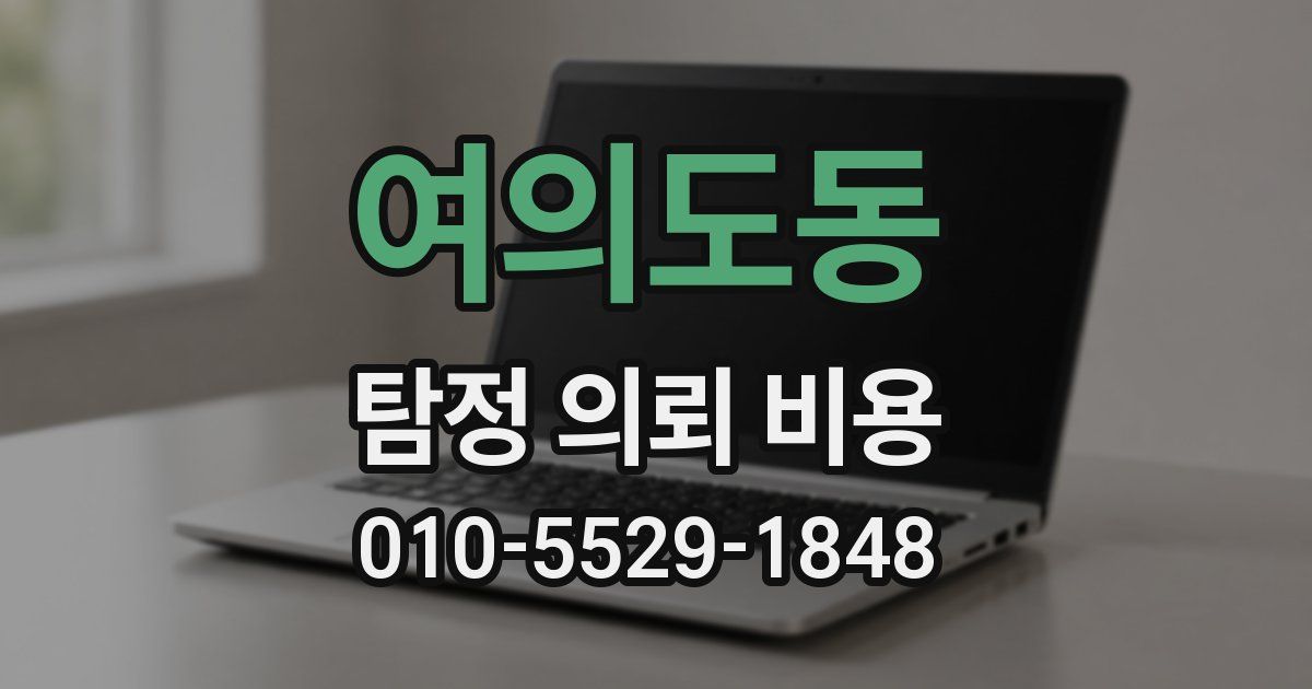 여의도동 탐정 의뢰 비용