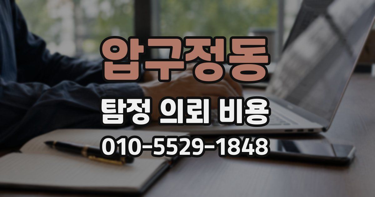 압구정동 탐정 의뢰 비용