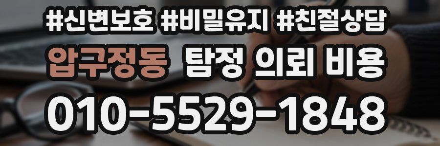 압구정동 탐정 의뢰 비용