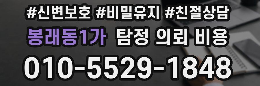 봉래동1가 탐정 의뢰 비용