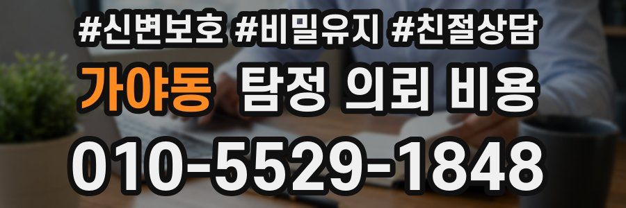 가야동 탐정 의뢰 비용