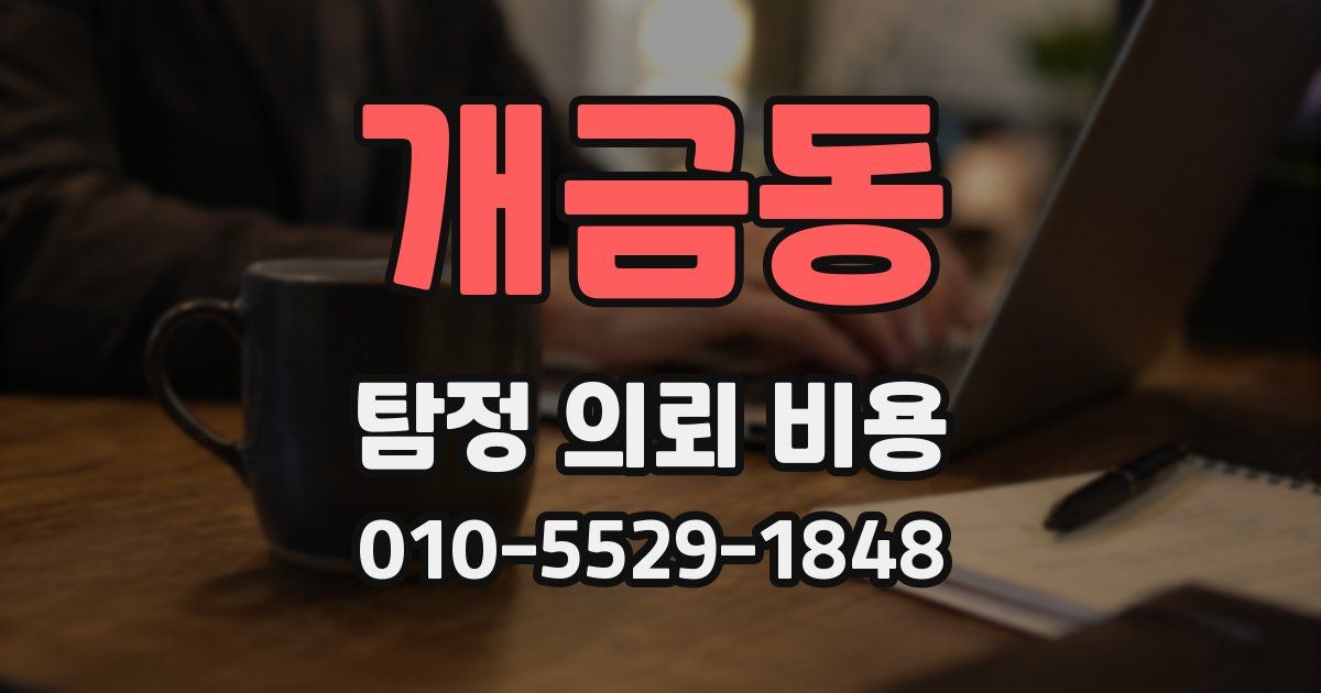 개금동 탐정 의뢰 비용
