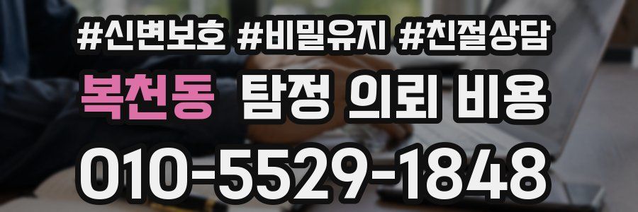 복천동 탐정 의뢰 비용