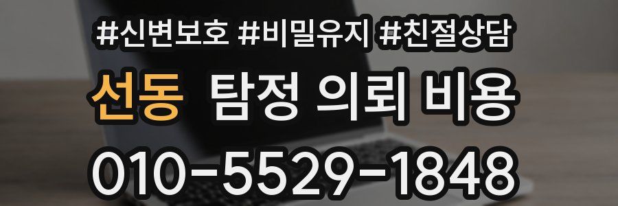 선동 탐정 의뢰 비용