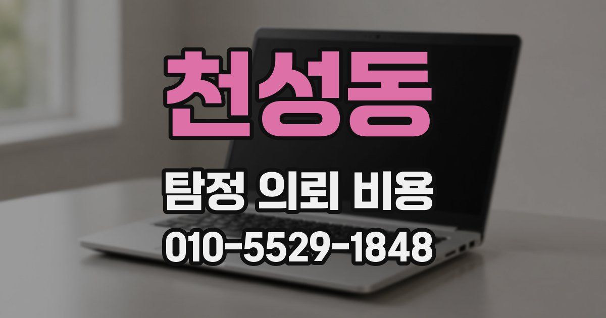 천성동 탐정 의뢰 비용