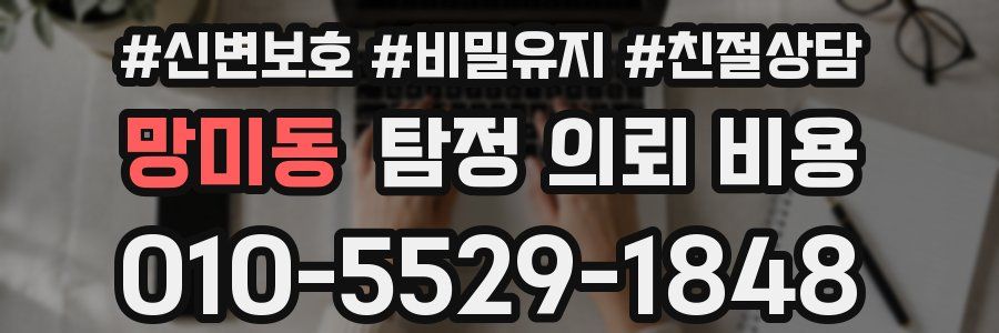 망미동 탐정 의뢰 비용