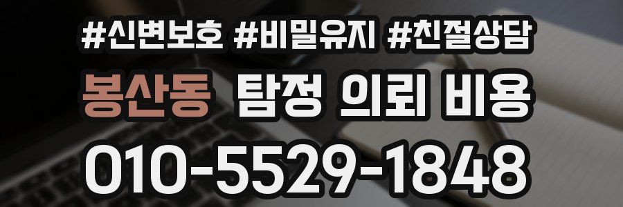 봉산동 탐정 의뢰 비용