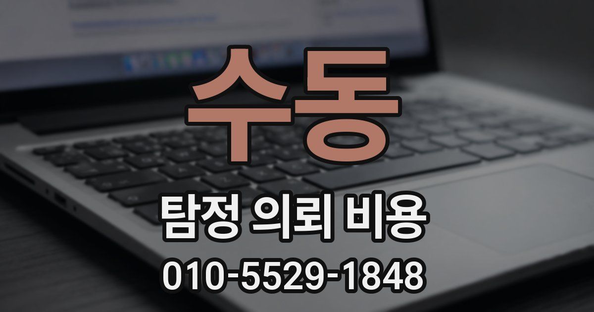 수동 탐정 의뢰 비용