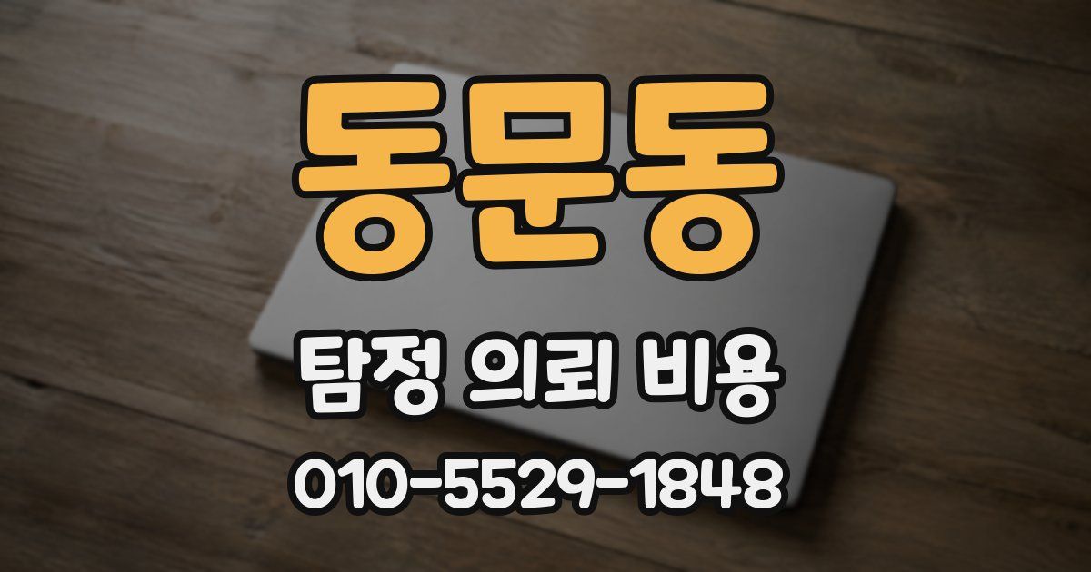 동문동 탐정 의뢰 비용