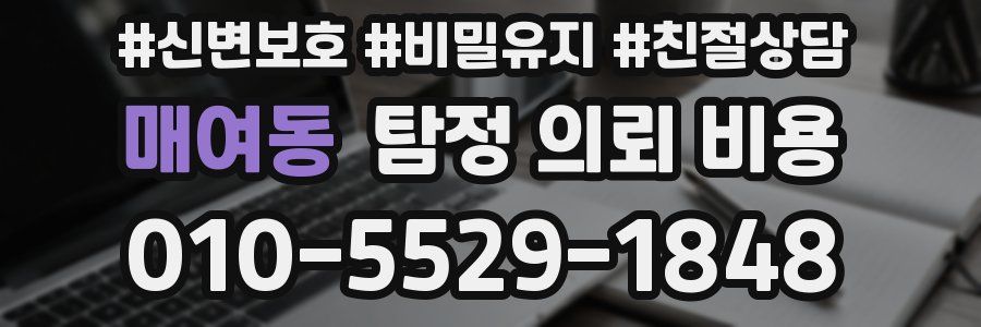 매여동 탐정 의뢰 비용
