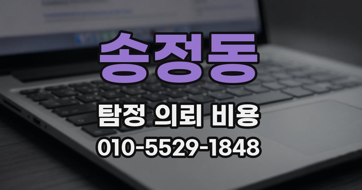 송정동 탐정 의뢰 비용