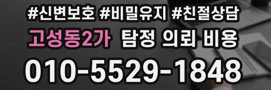 고성동2가 탐정 의뢰 비용