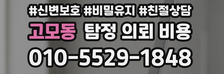 고모동 탐정 의뢰 비용